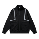 Men's Black Half-Zip Utility Sweatshirt with Reflective Strips