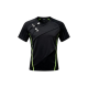 Women's Black Techwear Short Sleeve T-Shirt with Neon Green Accents & Buckles