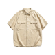 Khaki Oversized Short Sleeve Utility Shirt